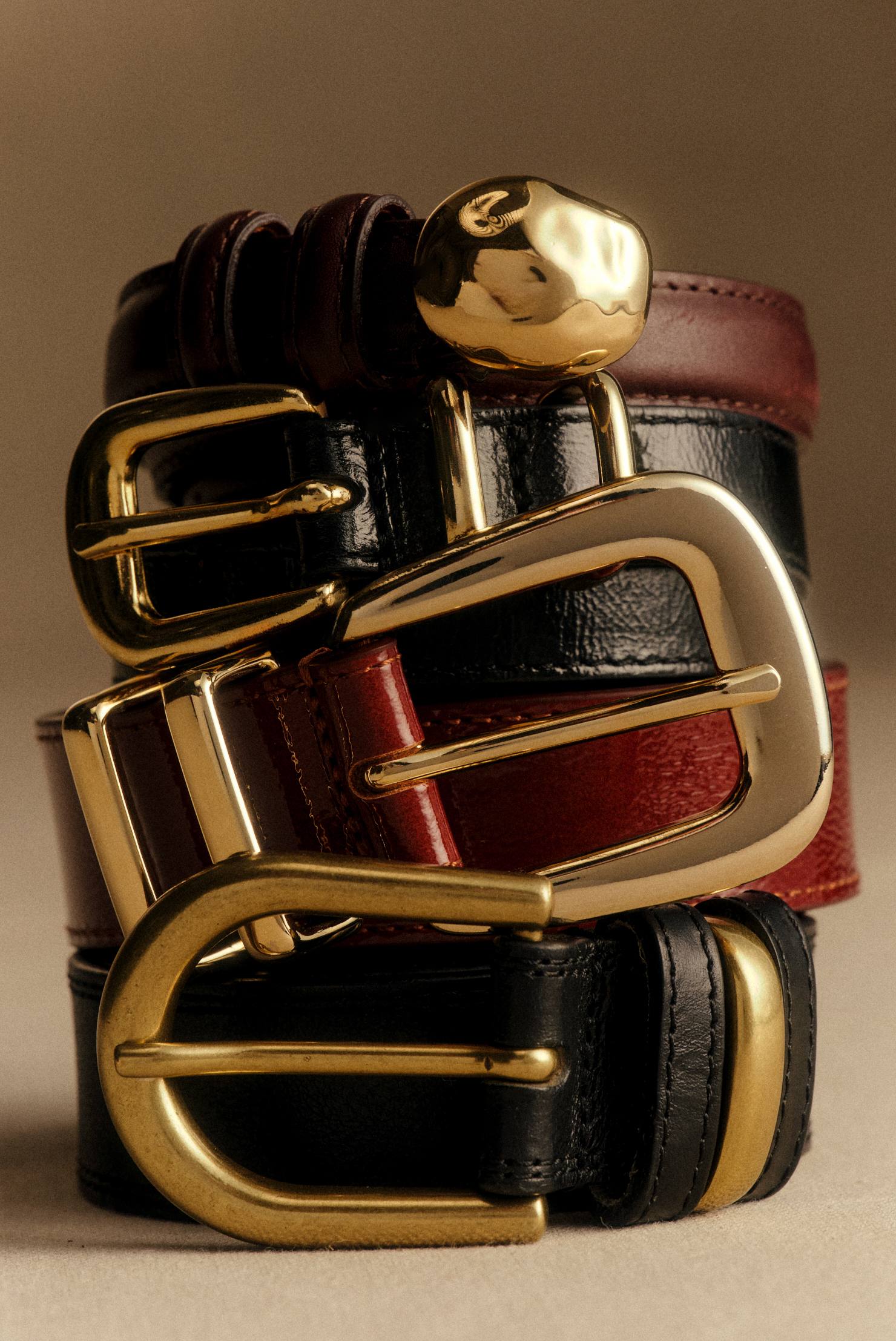極美品　Sezane 革ベルト Fine Louve Belt - Ecru - Split cowhide leather - Sézane