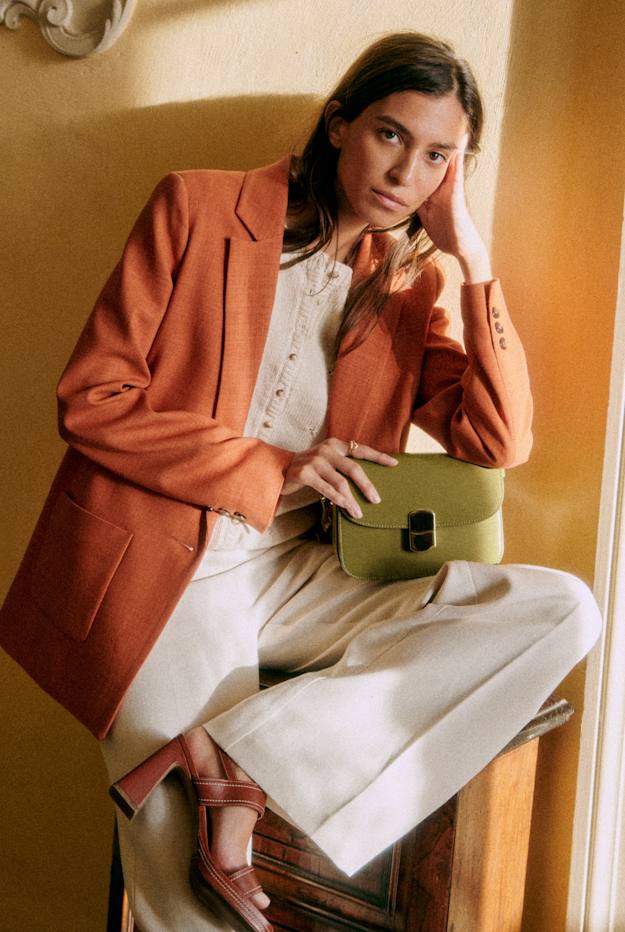 セザンヌ◆SEZANE◆Mederick ウールコート テーラードカラー Mederick Coat - Pistachio - Wool - Sézane