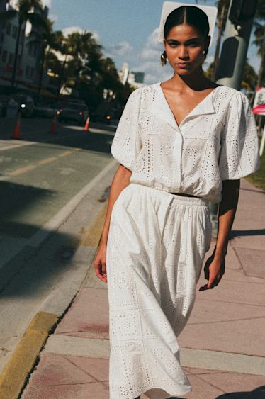 Woman wearing Sezane clothing