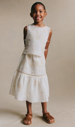 sachin and babi light blue dress Jeannie Dress - Flower and Polka Dot Embroidery - Polyester