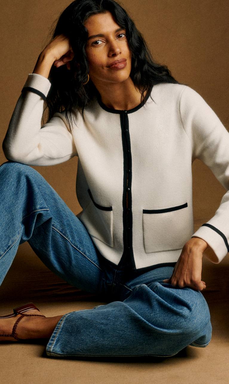 CLANE クラネ　HALF SLEEVE KNIT CARDIGAN CLANE - ドット ライン ハーフスリーブ ニット カーディガン