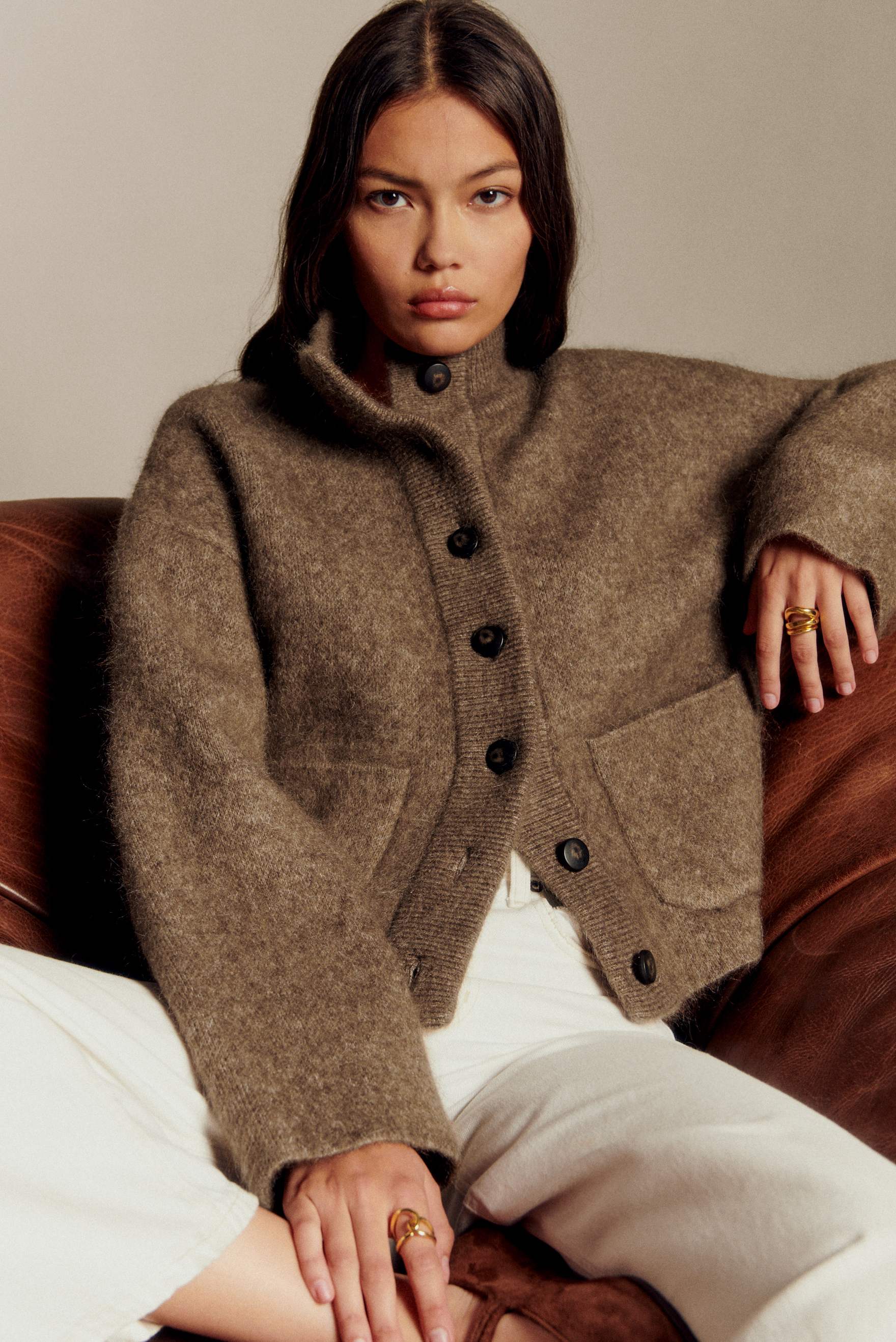 【美品】Sezane セザンヌ ヘリンボーン ウール ジャケット オーバーサイズ 冬の買い足しに♪パリジェンヌが愛す『SEZANE(セザンヌ)』のアウターを