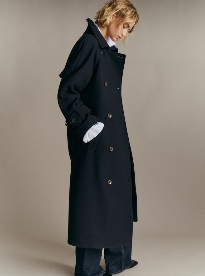 Sezane セザンヌ ダブルフェイス ウール コート ブラック コートコレクション : ロングとショート | レディースウェア | Sézane