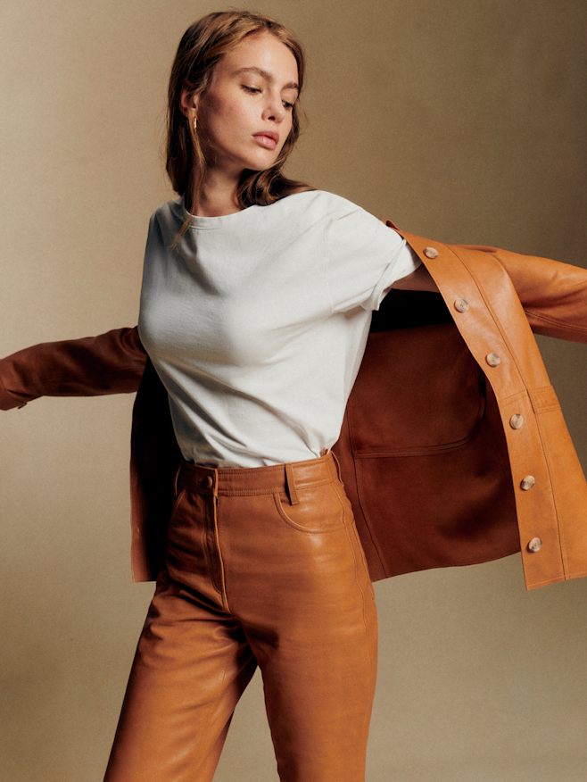 パンツ : スムーズレザー ＆ スエード | レディースウェア | Sézane