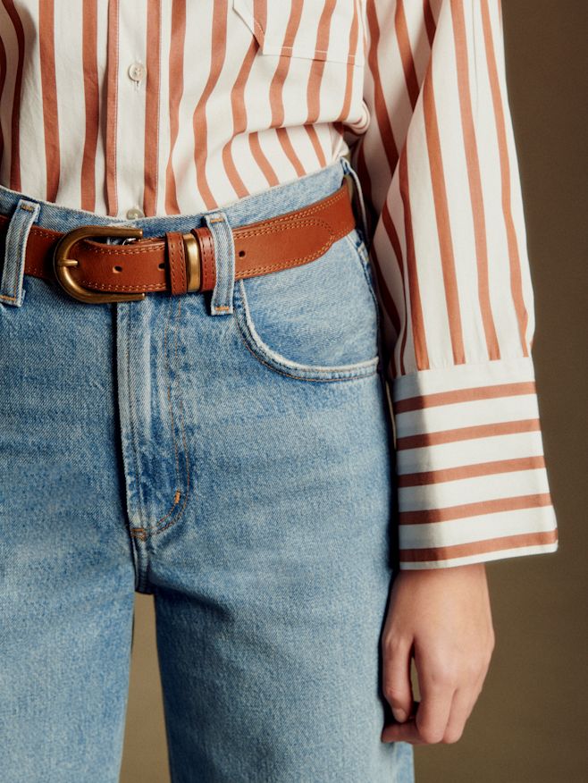 sezaneベルト Gaia Belt - Sandstone - Split cowhide leather - Sézane