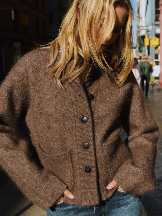 Sezane セザンヌ ニット ジャケット モヘア カーディガン 安心の国内配送 セザンヌ ウール＆モヘア ふんわり カーディガン