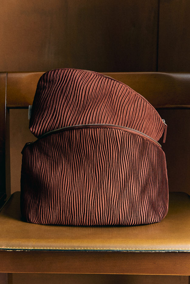 Pleated Satin Make-up Bag by Sézane
