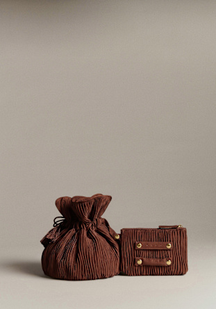 Pleated Satin Pouch Toiletry Bag by Sézane