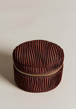Round Pleated Satin Jewellery Box by Sézane