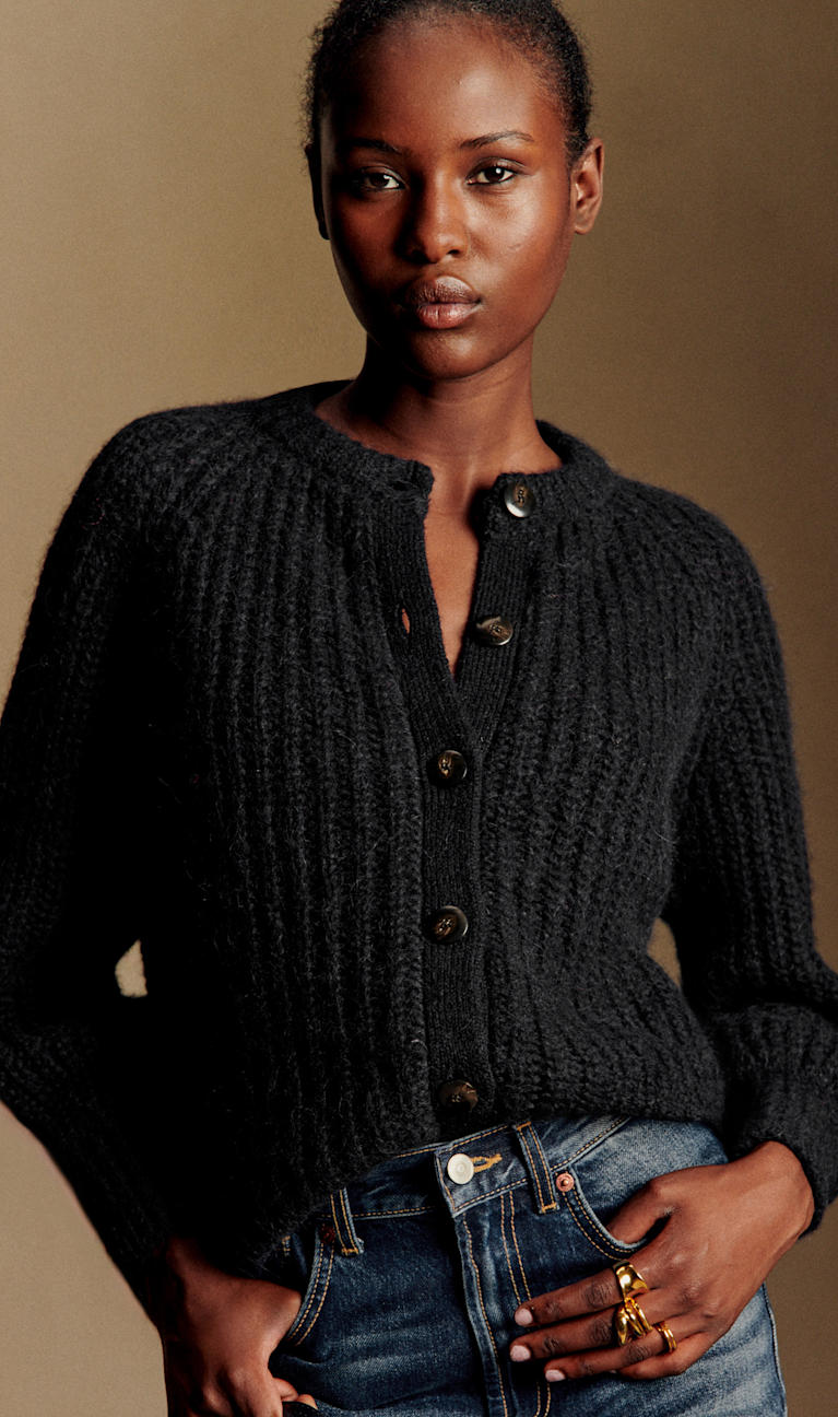 Sezane 半袖カーディガン コーラル（レッド系） オーガニックコットン Sezane 半袖カーディガン コーラル（レッド系） オーガニックコットン