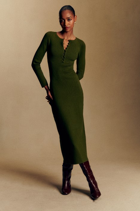 slim fit dress slacks Wrenley Satin Ruffle Midi Dress main image 1