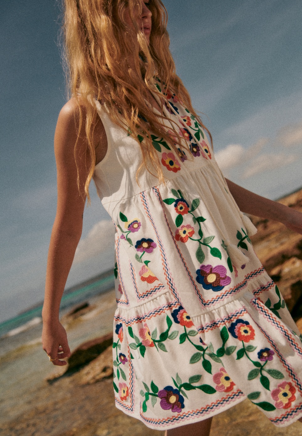 Andrew dress. Floral Multico Silk Sezane