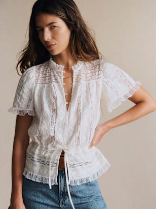 Francy Shirt - Sézane x Baziszt - Burgundy Ecru - Organic Cotton