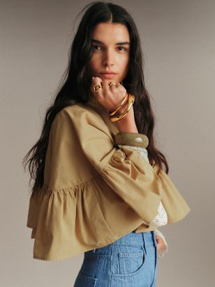 Ron Top - Ecru Kaki - Organic Cotton - Sézane