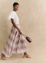 Dilo Skirt Silver Pink Polyester Sezane