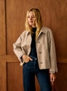 sezane ショート　スプリングコート　ジャケット BOBBY Bobby Jacket - Light Beige - Organic Cotton - Sézane