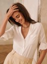 Florence Shirt - White - Silk - Sézane