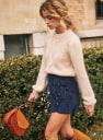 Jupe Leslie Marine Coton Biologique Sezane