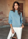 Sweat Sidonie Bleu Ardoise Coton Biologique Sezane