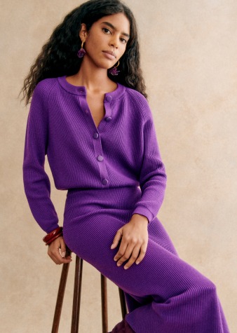 Mederick Coat - Purple - Wool - Sézane