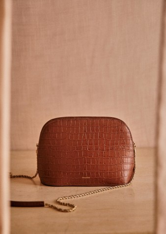 Sac Victor Croco - Camel Croco - Cuir bovin - Sézane