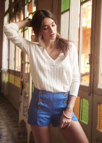 Sidonie Sweat. Slate Blue Organic Cotton Sezane