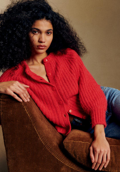 Isaure Cardigan - Red - Solidarity Creation - Organic cotton