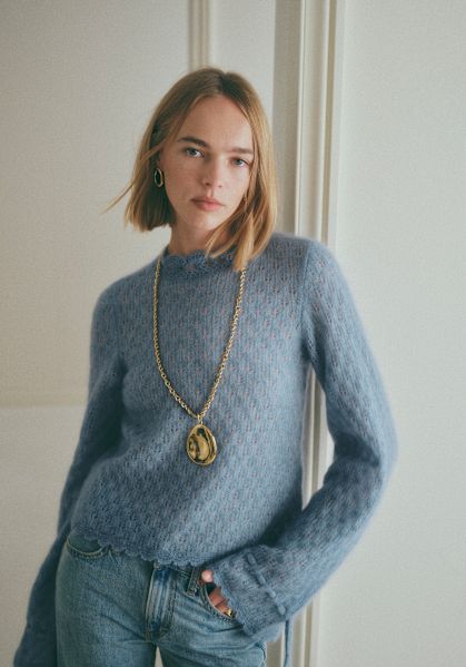 Nathalia Jumper - Ice Blue - Kid mohair - Sézane