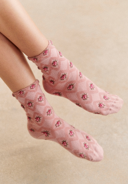 【SEZANE】お花模様が可愛い！上品華やか！Dianeエスパドリーユ Diane エスパドリーユ - ブラックキャンバス - コットン生地