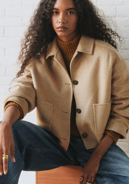 Théodore Jacket - Bronze - Goat leather - Sézane