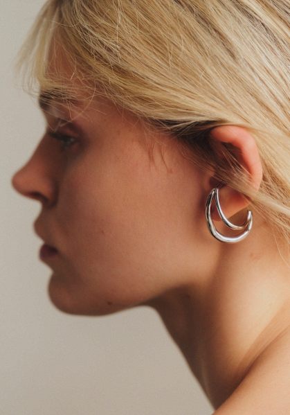 Eva Maxi Hoops - Silver - Silver - Sézane