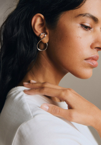 Eva Maxi Hoops - Silver - Silver - Sézane