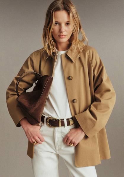 Clyde Coat - Camel - Organic Cotton - Sézane
