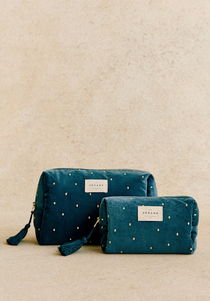 Pochette Plate Broderie Dore Pois Sezane