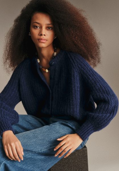 Eugénie Cardigan - Navy - Kid mohair - Sézane