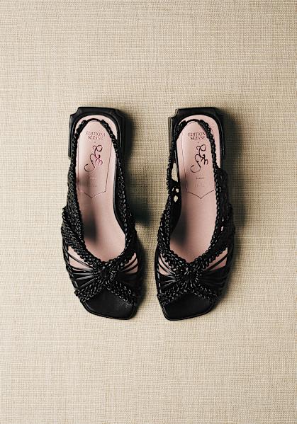 ÉMILIE Sandals - CFM SOULIERS x ÉDITIONS SÉZANE - Red Corduroy