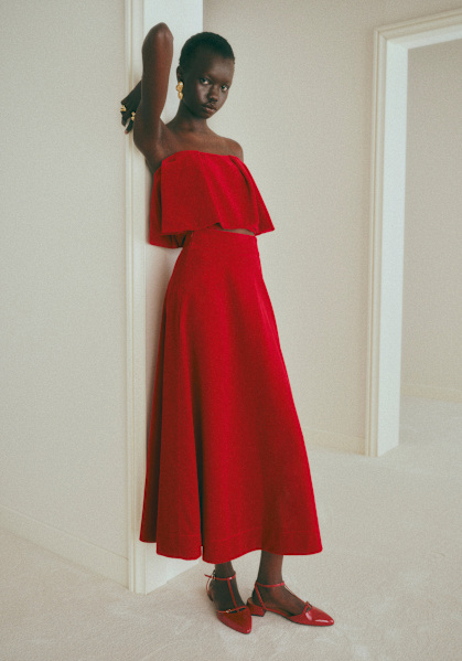 Marlys ジャケット - レッドベルベット - オーガニックコットン