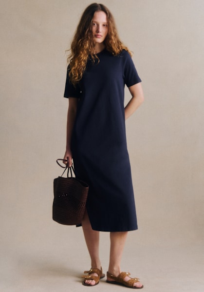 serena dress navy blue product info Serena Dress in Midnight