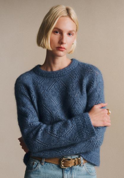 Nathalia Jumper - Ice Blue - Kid mohair - Sézane