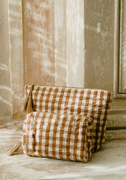 関税込 セザンヌ 花柄刺繍入 コットン スーパーマーケットバッグ Floral embroidered grocery bag - Camel - Cotton - Sézane