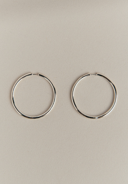 ♡Sézane Eva シルバー925 フープピアス♡ Eva Medium Hoops - Silver - Silver - Sézane