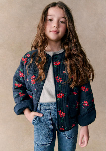Dakota Jacket - Floral check - Organic cotton - organic textile 