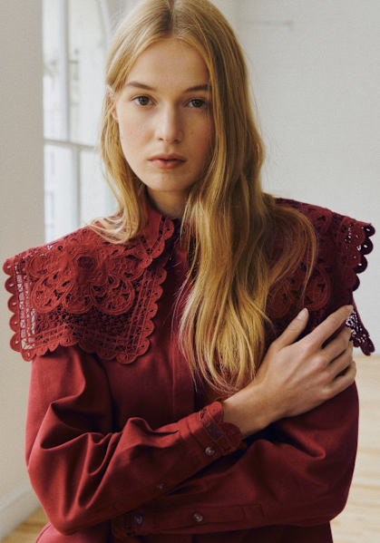 Rym Shirt - Burgundy - Cotton - Sézane