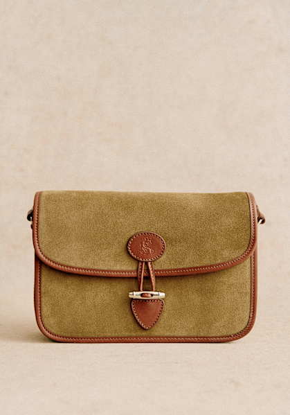 Milo Vintage Bag Embossed Brown Sezane
