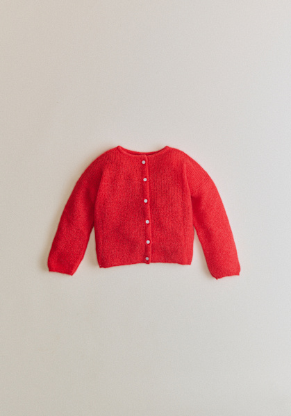 Dorothée Cardigan - Bright Coral - GRS-certified recycled