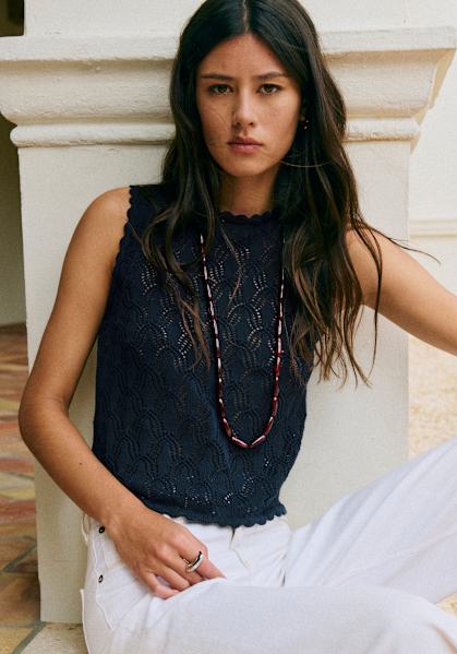 Adonie Top - Powder Blue - Silk - Sézane
