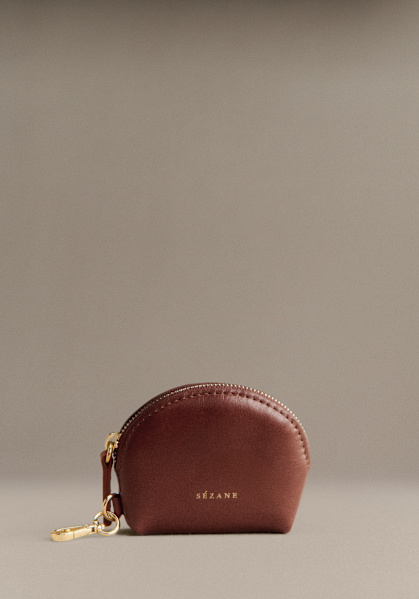 Sacha Coin Purse - Brown Croco - Crocodile-embossed cowhide