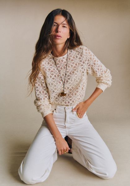 Nora Shirt - Ecru Guipure Lace - Organic cotton - organic textile