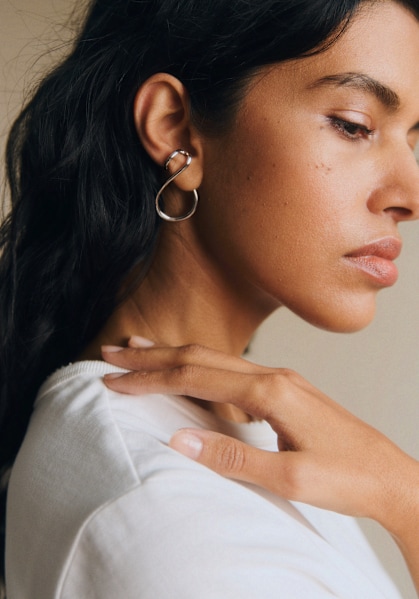 Eva Maxi Hoops - Silver - Silver - Sézane