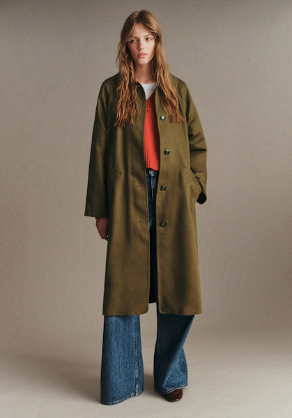 PIERCE Coat - Dark Green - Viscose ECOVERO™ LENZING™ - Sézane